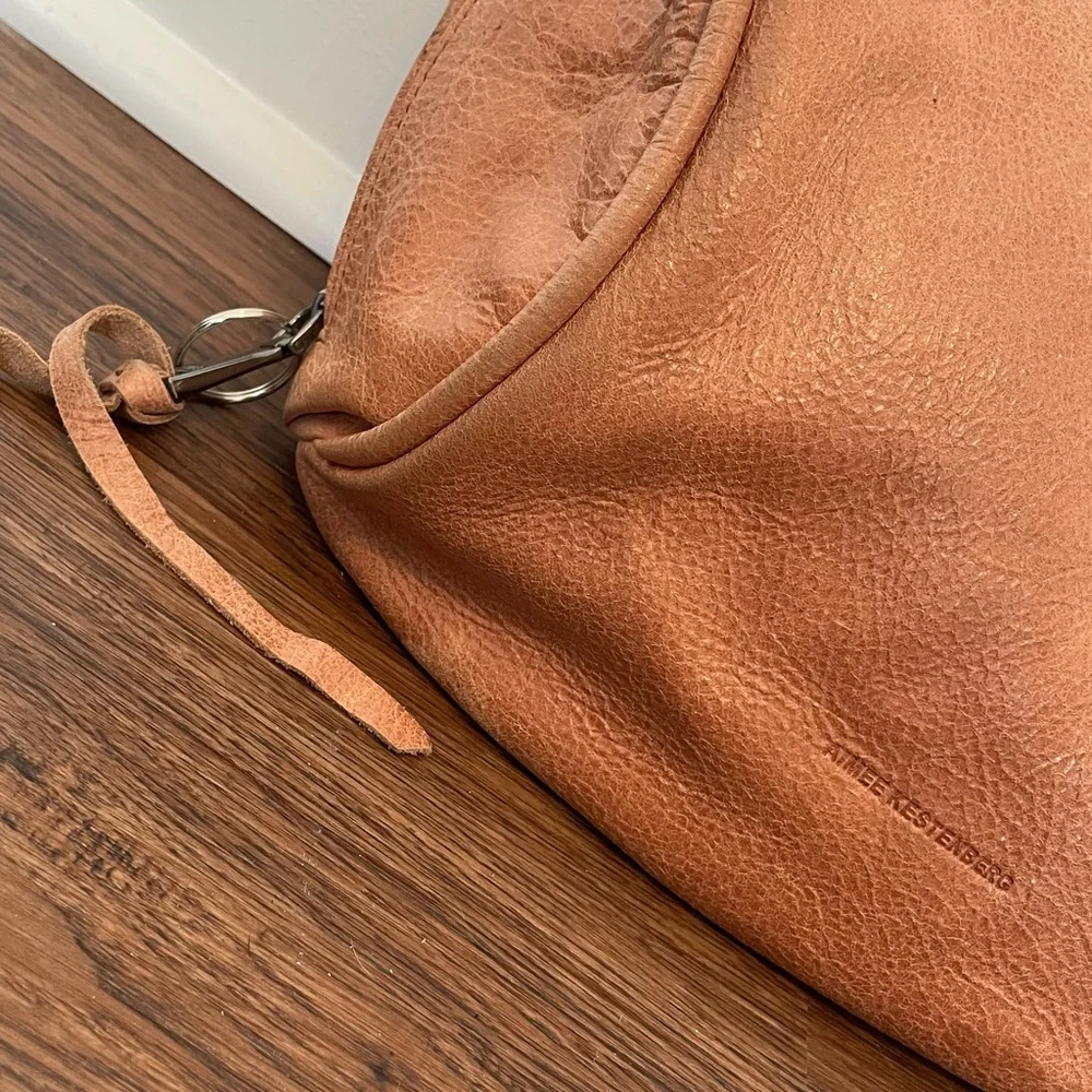 Aimee Kestenberg Leather Hobo Shoulder Bag Tan Slouchy Bag